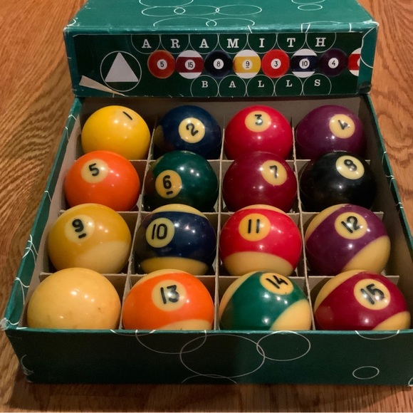 Vintage Aramith Billiard Pool Balls Professional Games Billard's Set Boxed #N1 - Picture 1 of 8